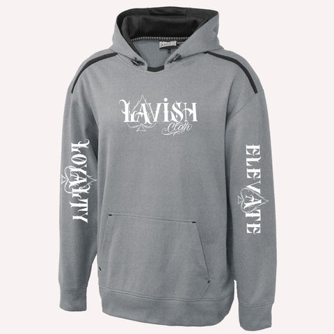 Gray Lavish Cloth Hoodie With Loyalty/Elevate Sleeves